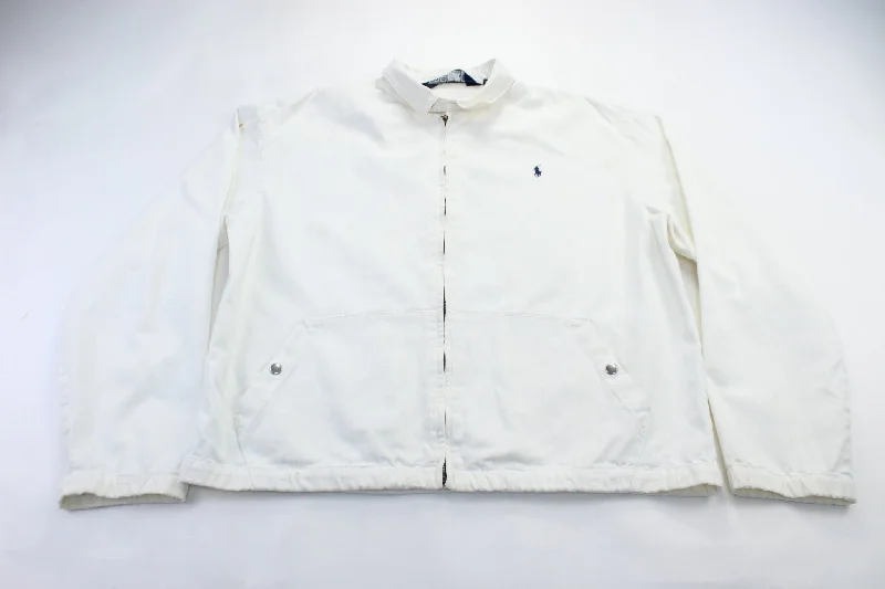 Polo by Ralph Lauren Embroidered Logo White Zip Up Jacket