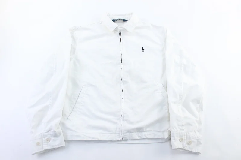 Polo by Ralph Lauren Embroidered Logo White Zip Up Jacket