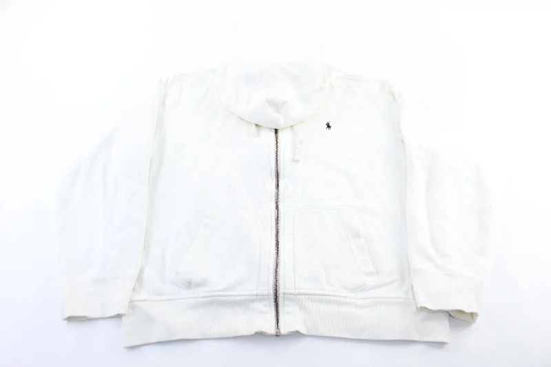 Polo by Ralph Lauren Embroidered Logo White Zip Up Jacket