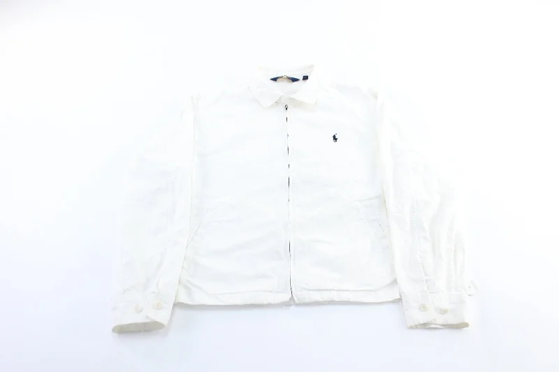 Polo by Ralph Lauren Embroidered Logo White Zip Up Jacket