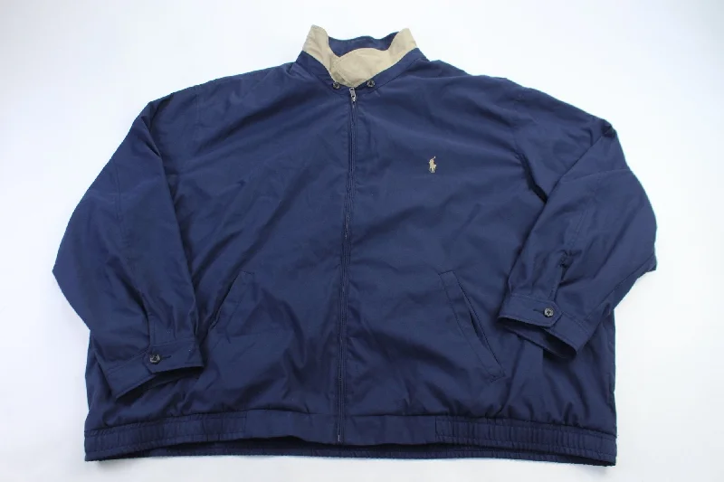 Polo by Ralph Lauren Embroidered Navy Blue Harrington Jacket