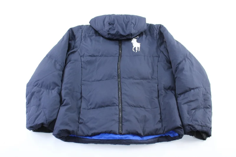 Youth Polo by Ralph Lauren Embroidered Logo Navy Hooded Zip Up Jacket