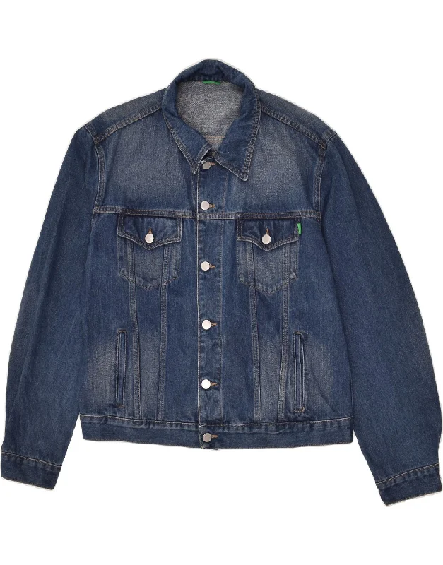 BENETTON Womens Denim Jacket UK 18 XL Blue Cotton