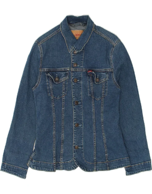 LEVI'S Womens Denim Jacket UK 10 Small Blue Cotton