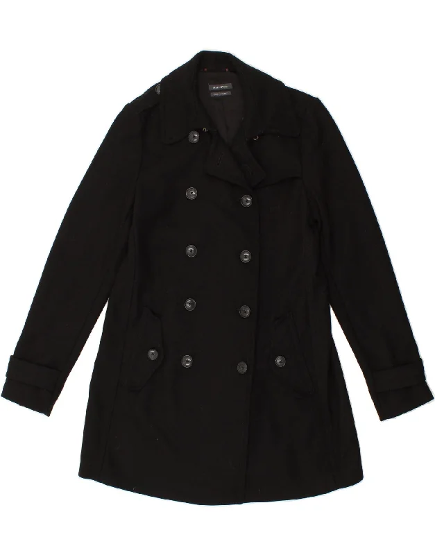 MARC O'POLO Womens Double Breasted Coat IT 38 XS Black Wool