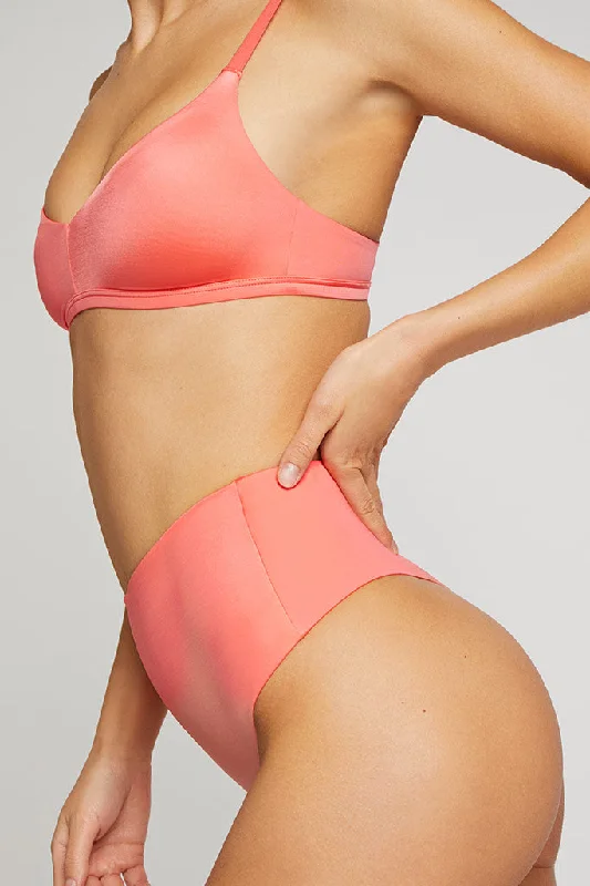 Glacé High-Waist Thong in Coral