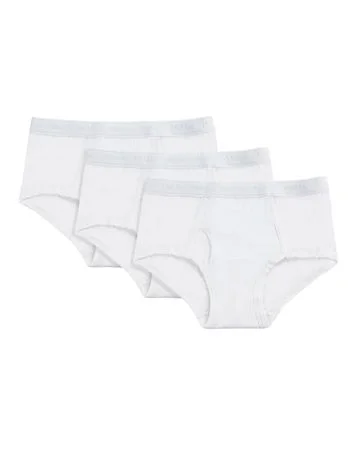 Memoi Boys Briefs Underwear 3-Pack - White MKU-1013