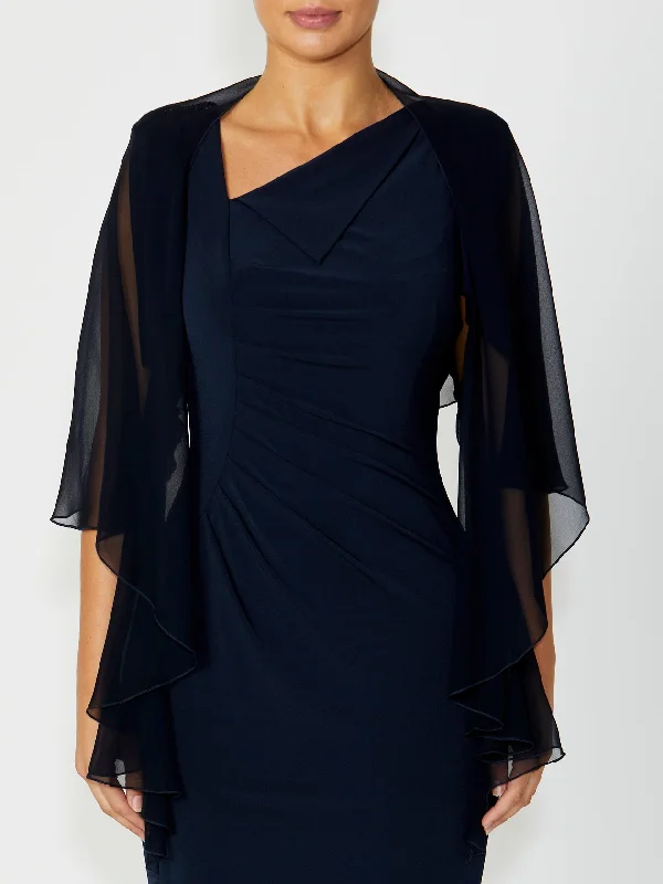 Navy Silk Shrug